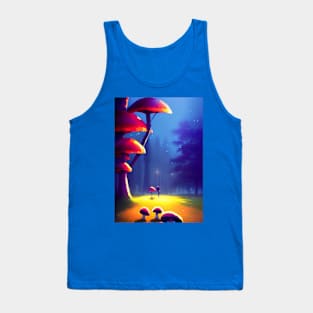 DREAMY SURREAL RED MUSHROOMS AT NIGHT Tank Top